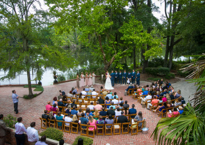 Adam's Pond ceremony by the lake view from above