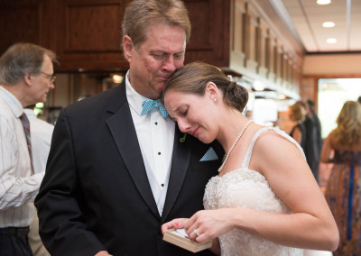 Emotional moment between bride and dad