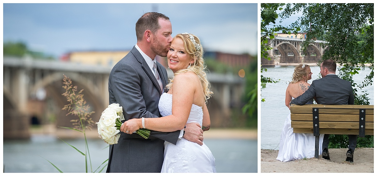 Bride and groom at Riverwalk