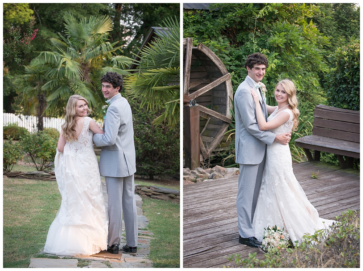 Bride and groom couple at Corley Mill gardens