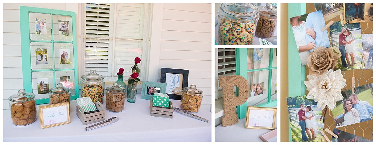 personalized favor cookie table and photo display