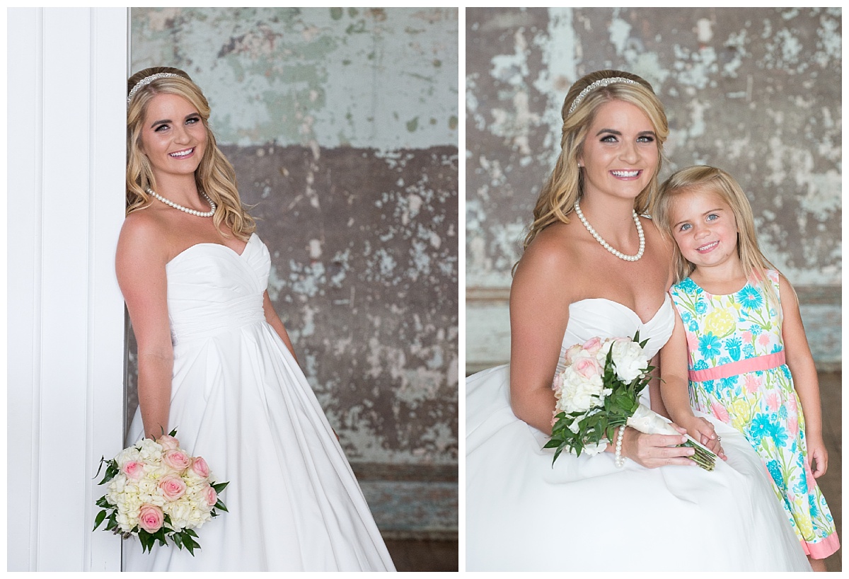 Bridal portrait with flowergirl