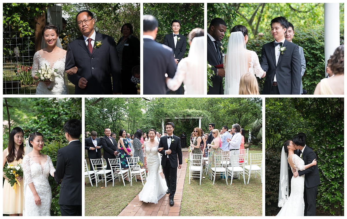 Outdoor garden wedding ceremony