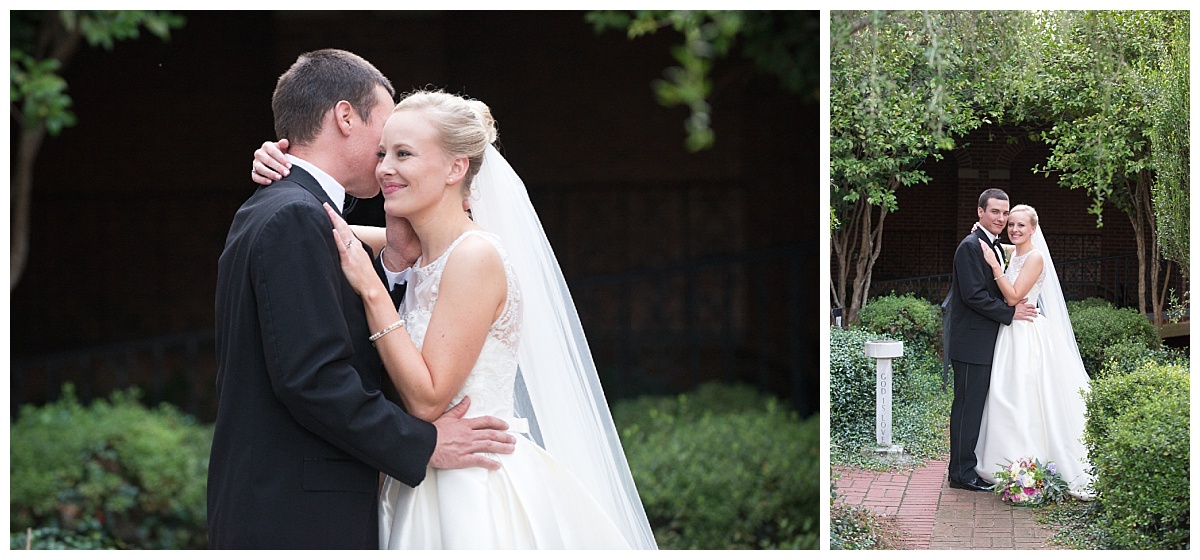 Prayer garden portraits of the bride and groom