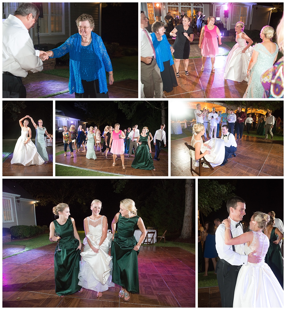 Dancing at the outdoor wedding reception