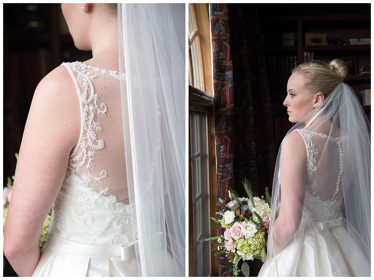 Bridal gown lacy detail