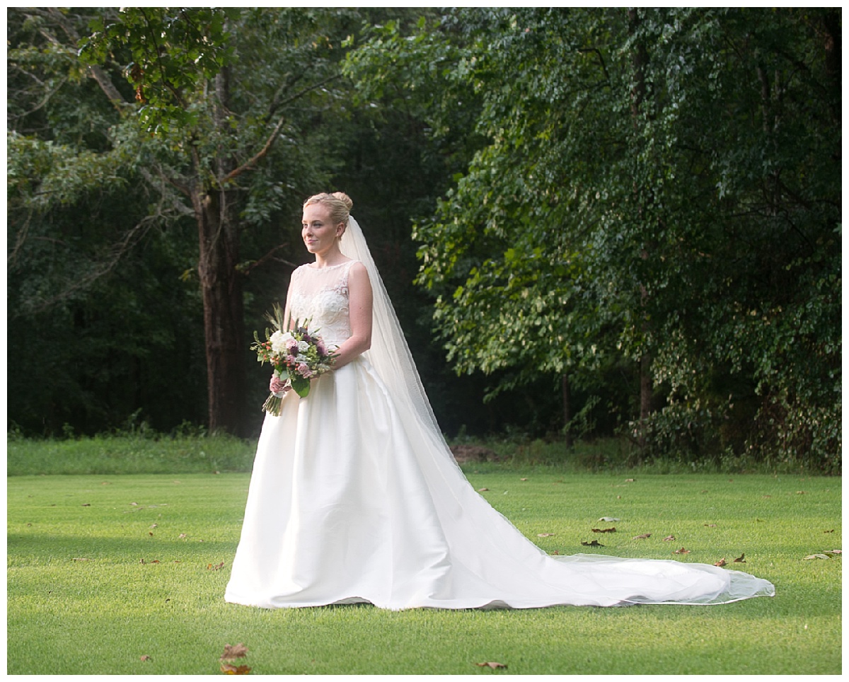 Outdoor sunset bridal portrait