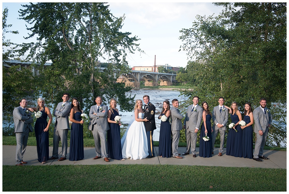 Bridal party along the river at stone river