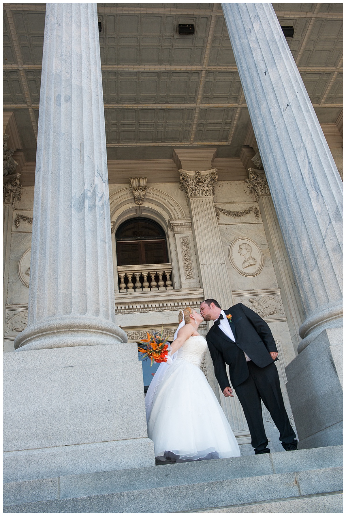 Bride and groom at the State House