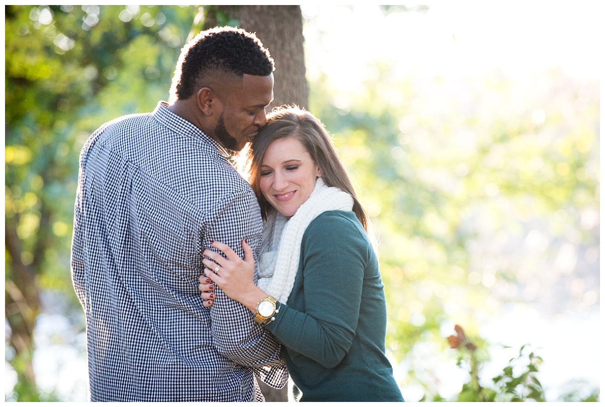 Engagement kissing photo