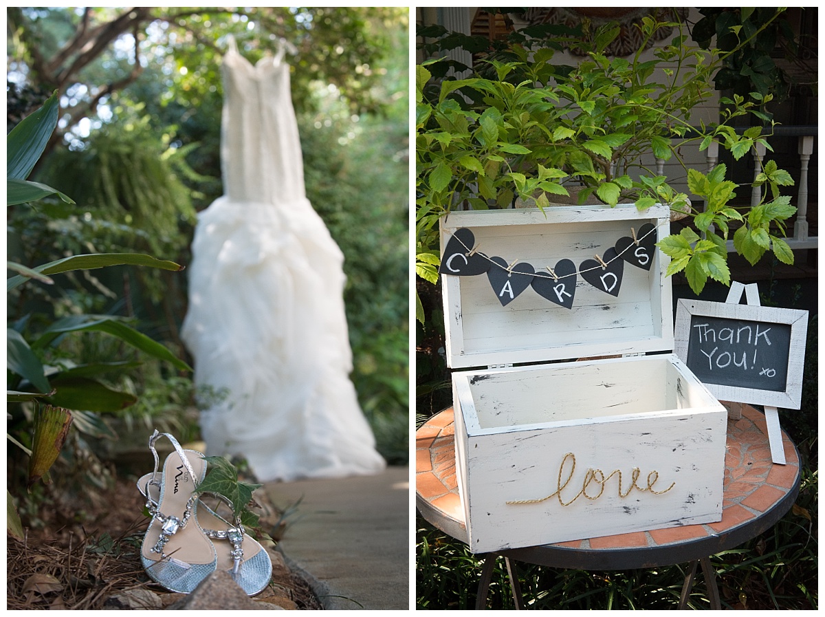 Bridal gown and thank you card