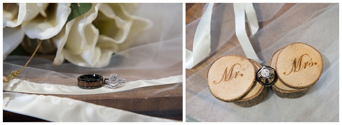 Rings and wooden ring box