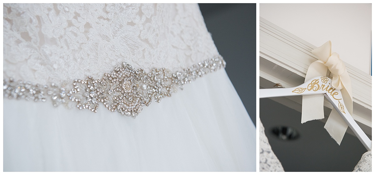 JoLin's bridal Dress details and bridal hanger