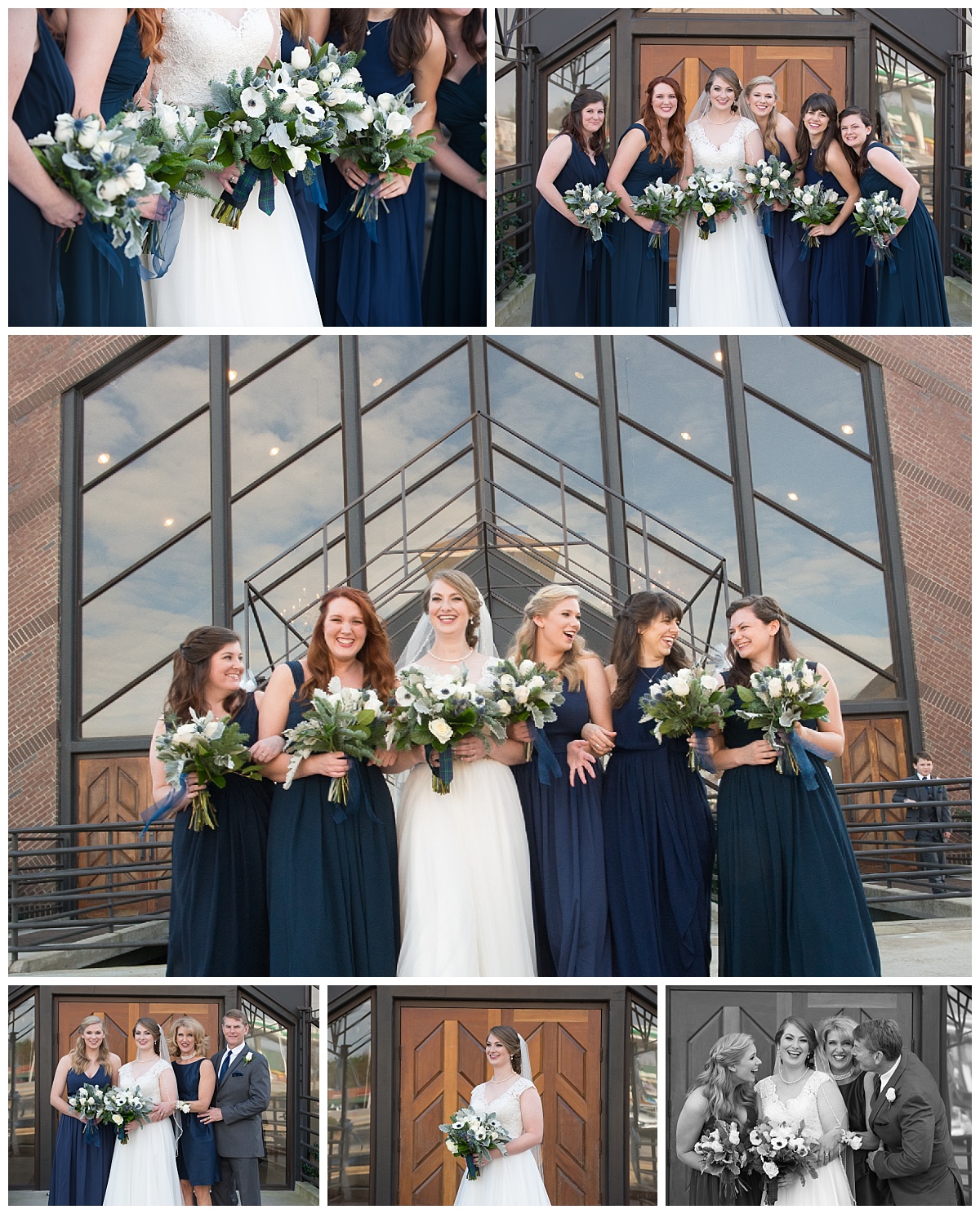 Blue bridesmaids gowns