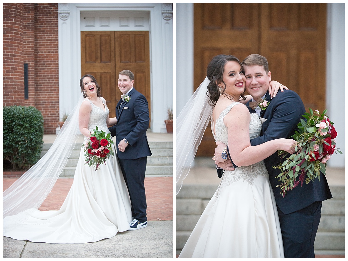 Bride and groom at boyce chapel