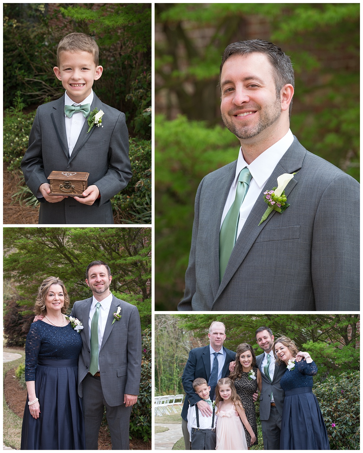 Groom in grey suit