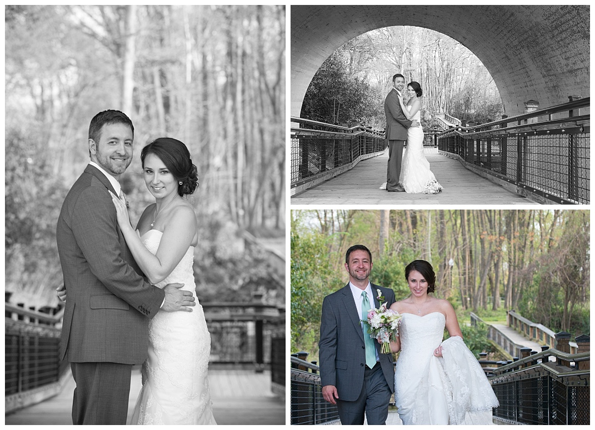 Riverwalk park wedding portraits