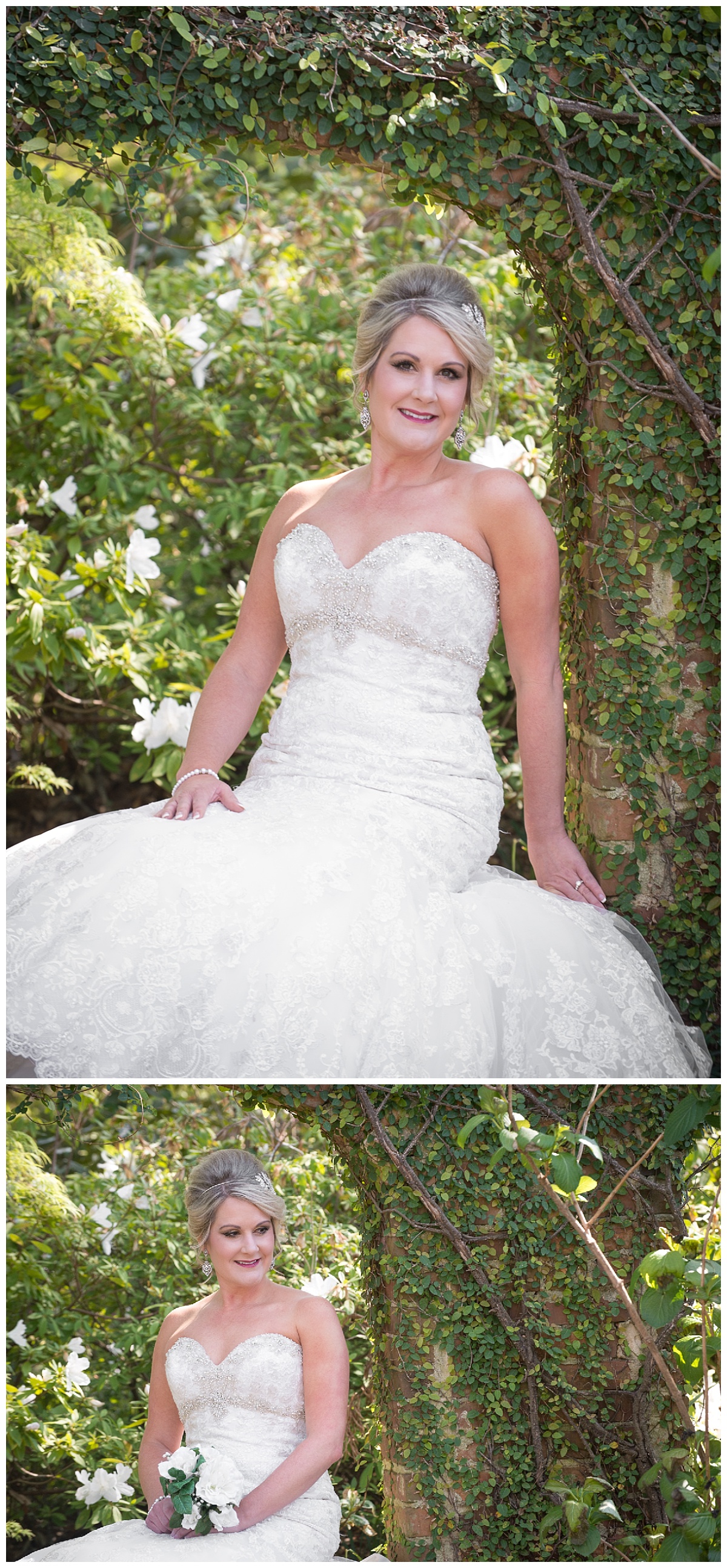 Bridal portrait at Lace house gardens