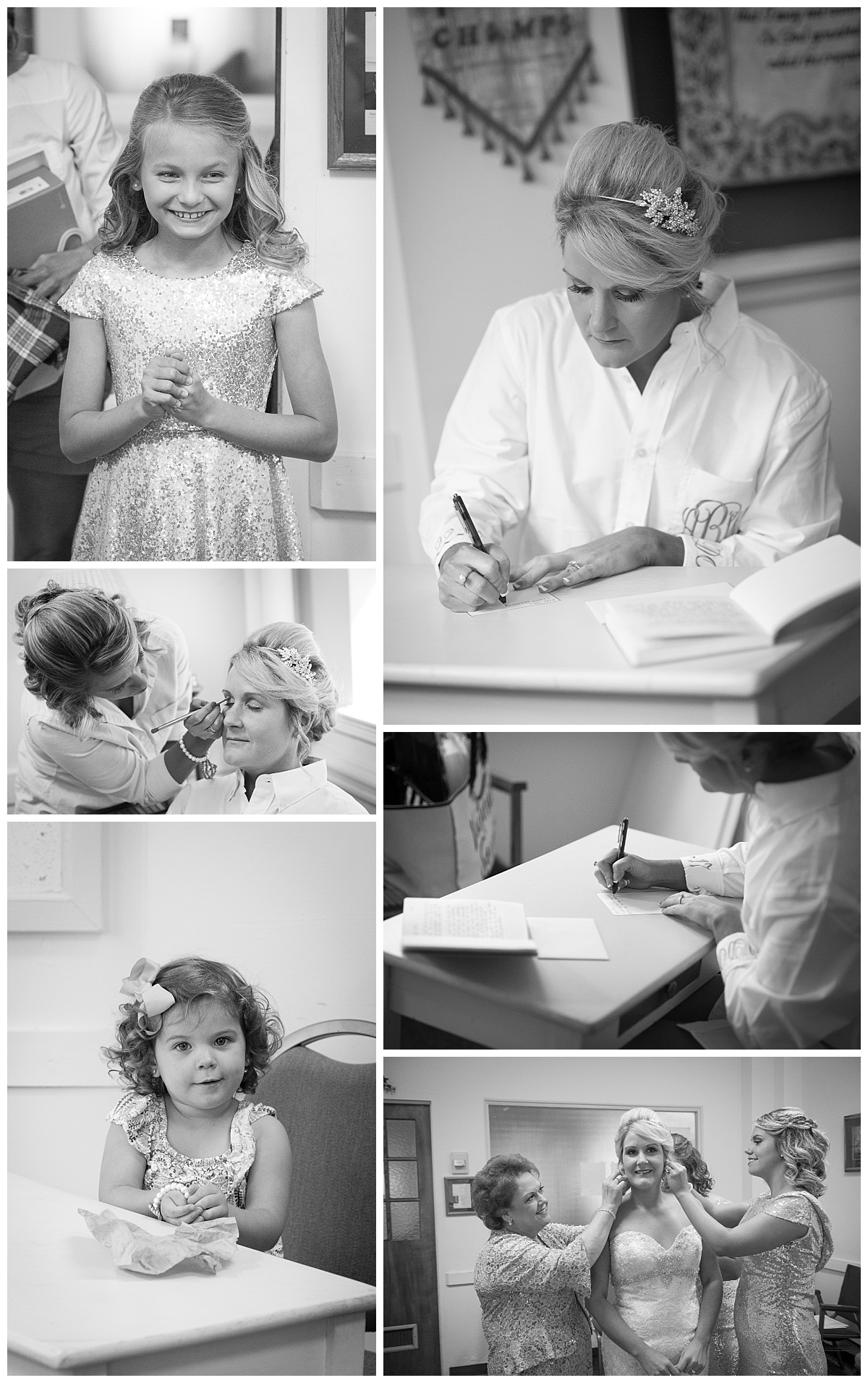 Bride getting ready for the wedding