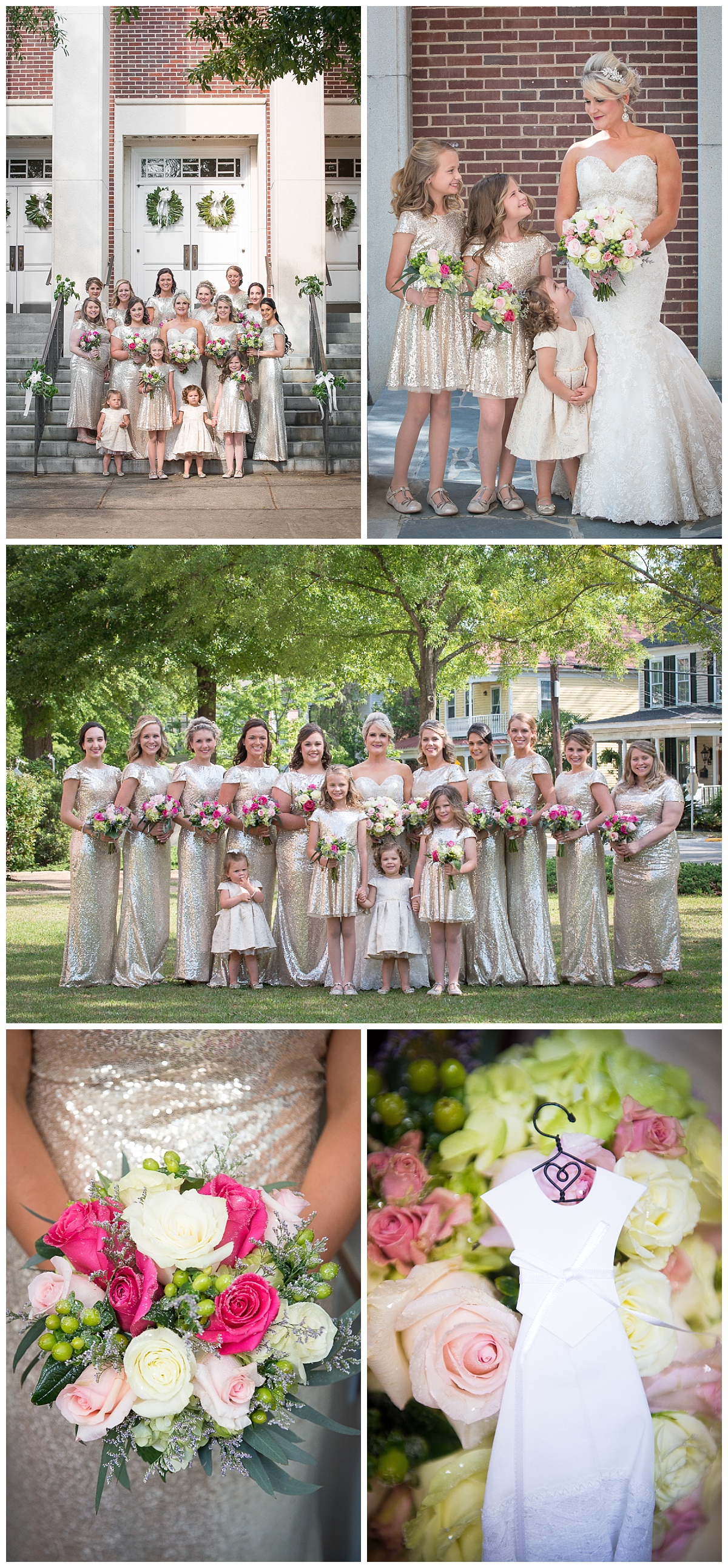 Gold bridesmaid dresses