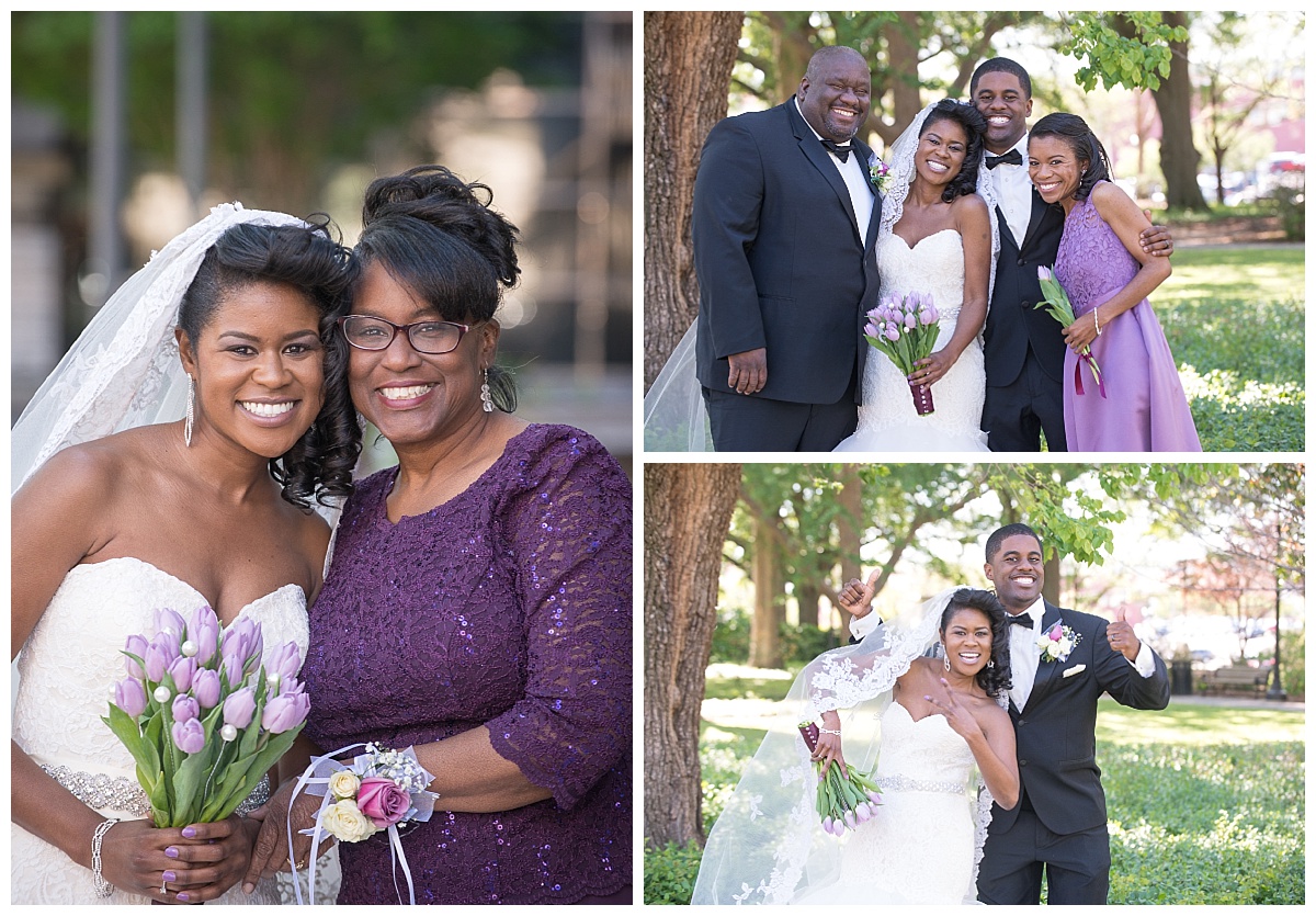 Bride's family on the state house grounds