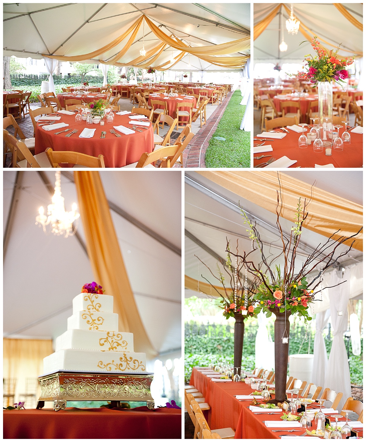 Lace House wedding details in Red and gold