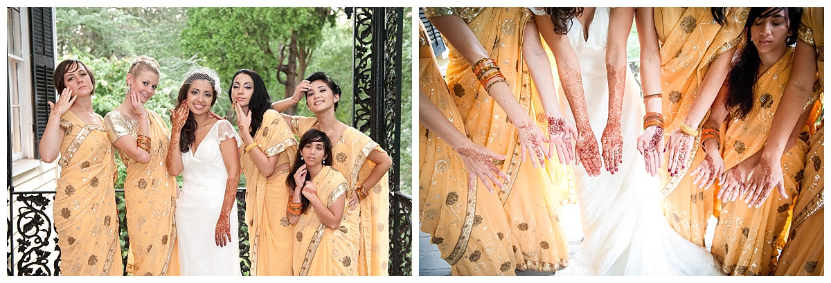 Bridesmaids in saris