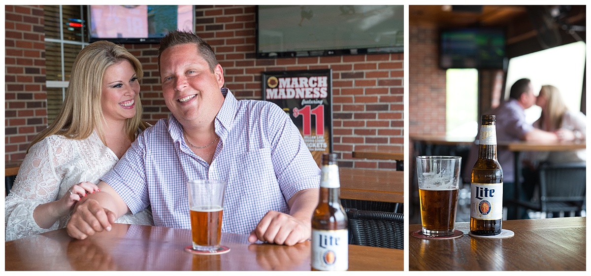 Sports bar engagement session