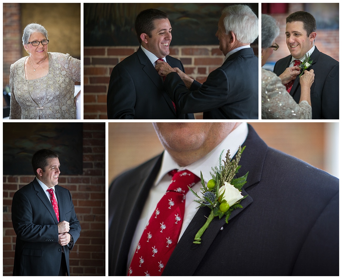 Groom getting ready