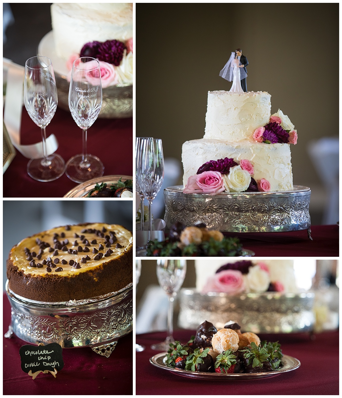 Wedding cake and cheesecake desert bar