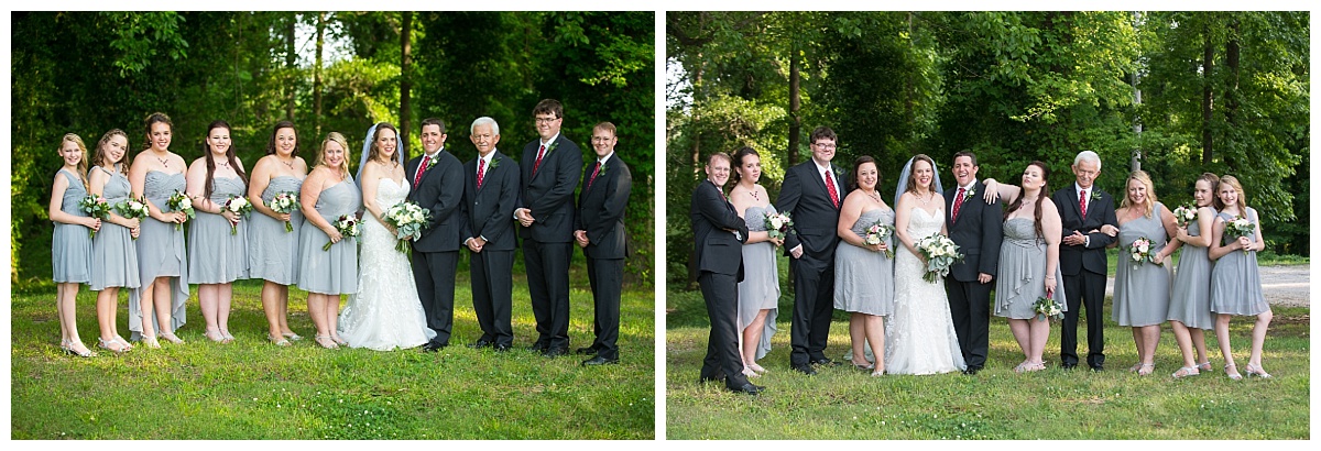 Bridal party in black and grey