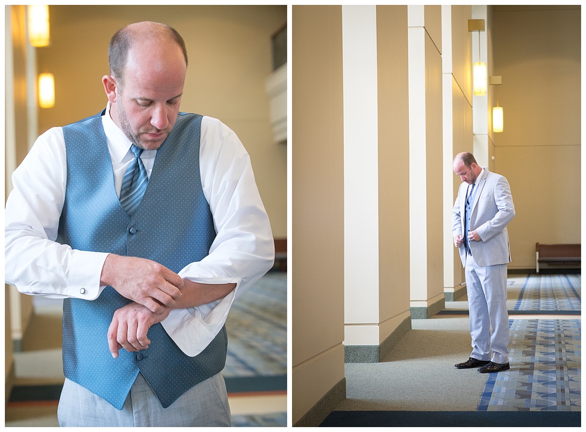 Groom getting ready