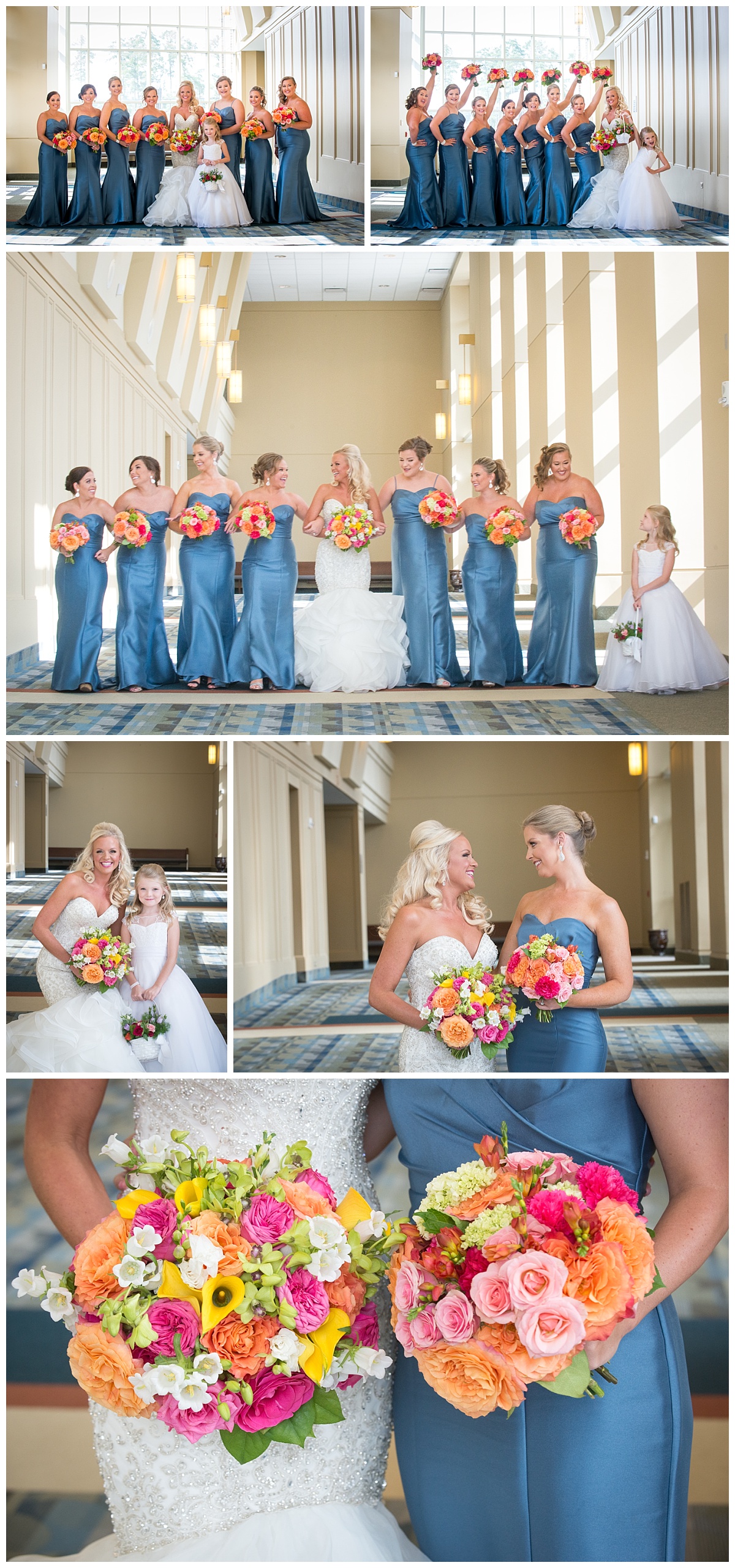Blue Bridesmaid gowns