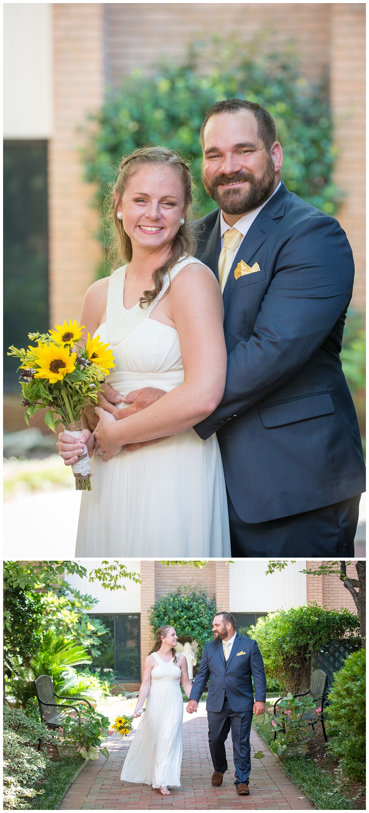 Bride and Groom portrait in garden