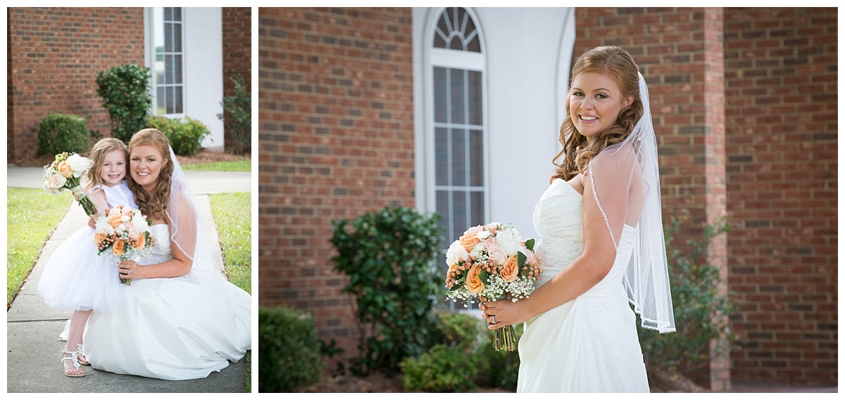 Bride and flowergirl