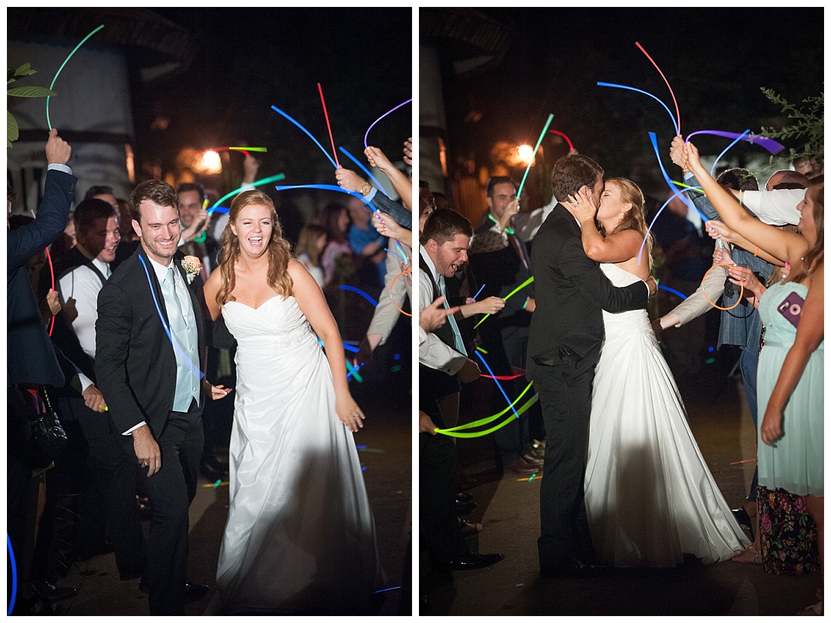 Glow stick wedding exit