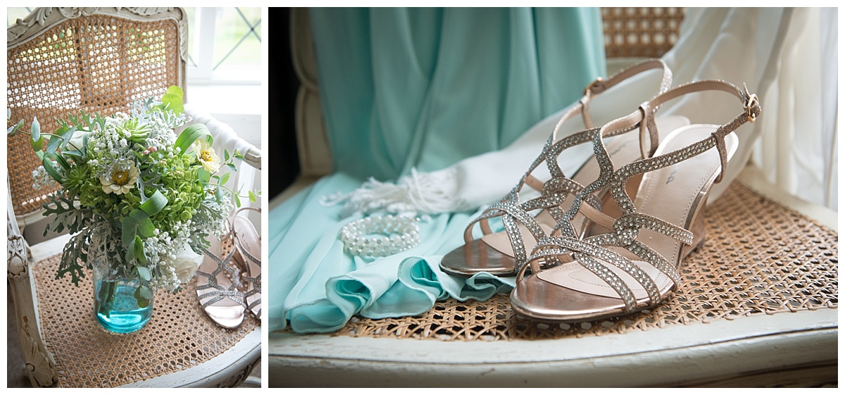 Bridal shoes and flower