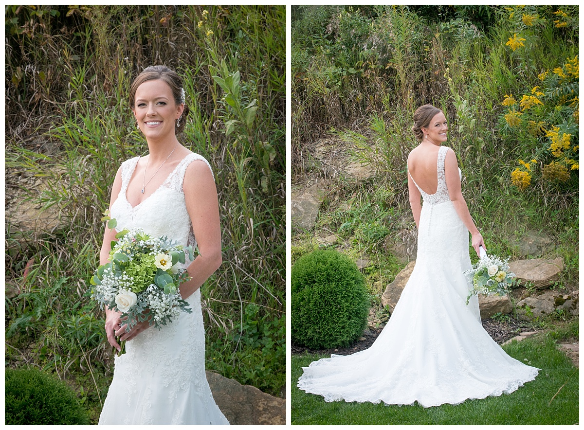 Bride at cottage vineyard