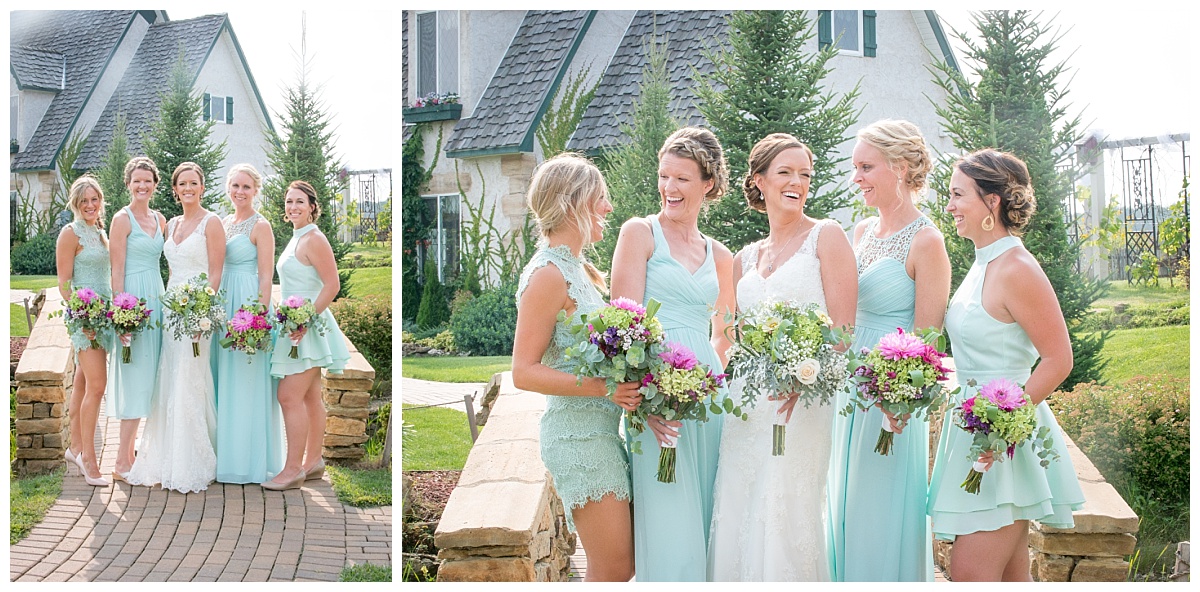 Bridemaids at cottage winery