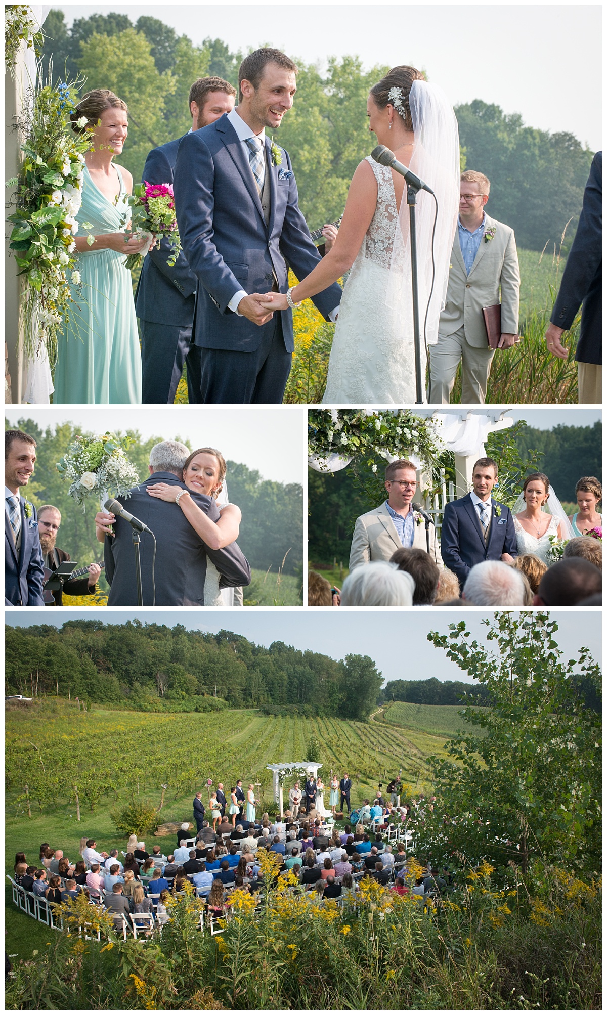 Cottage winery and vineyard ceremony