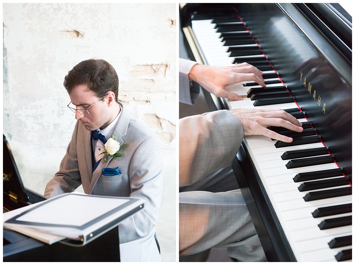 Brother playing piano