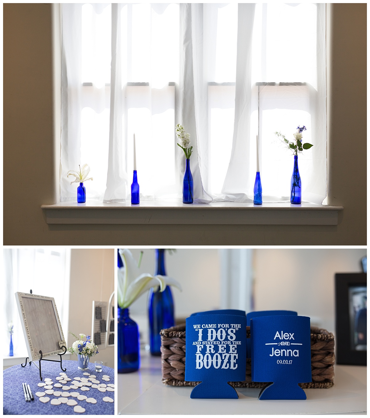 Blue wedding decor