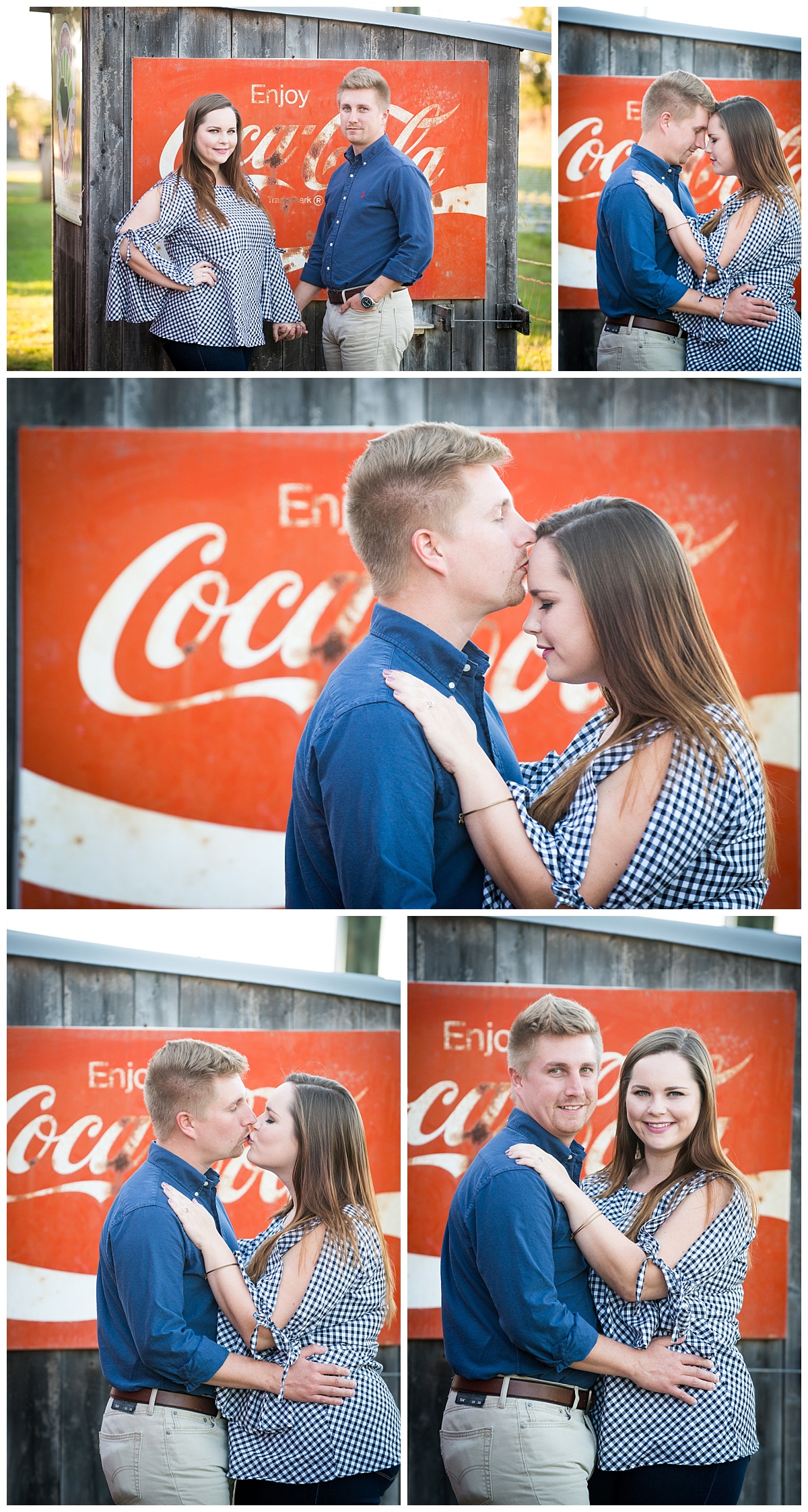 Vintage coke sign engagements