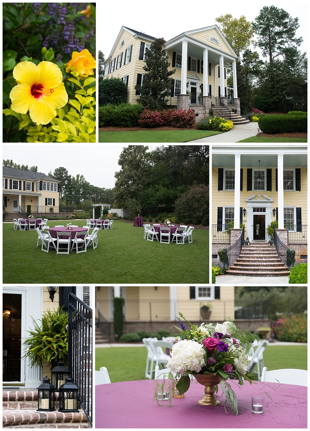 Purple wedding details at the springdale House
