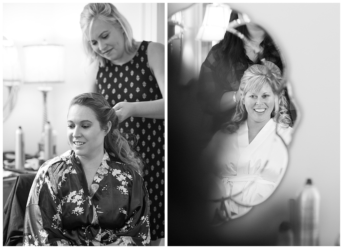 Bride getting ready at springdale House