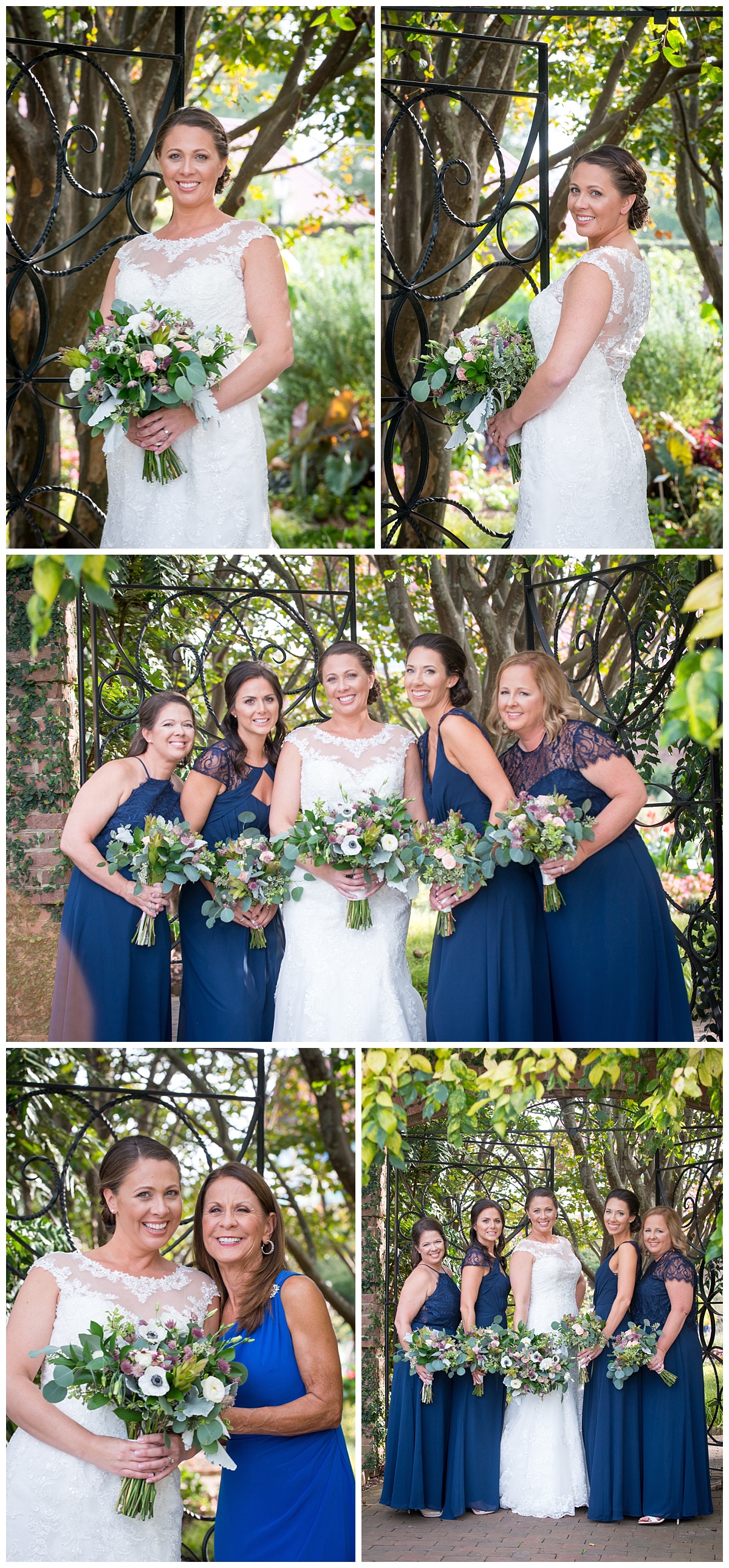 Bridesmaid in navy gowns