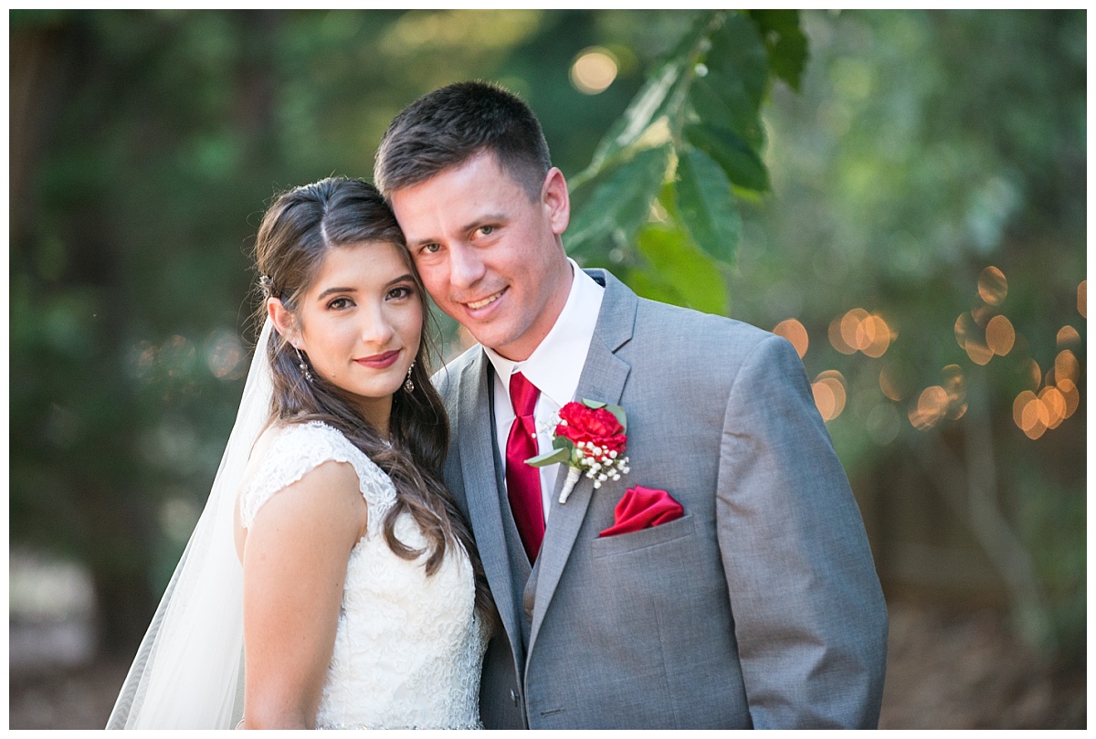 Bride and groom outdoor portrait