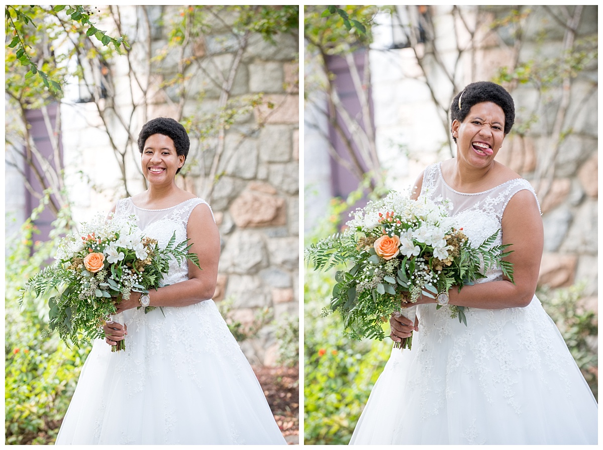 Bride acting silly