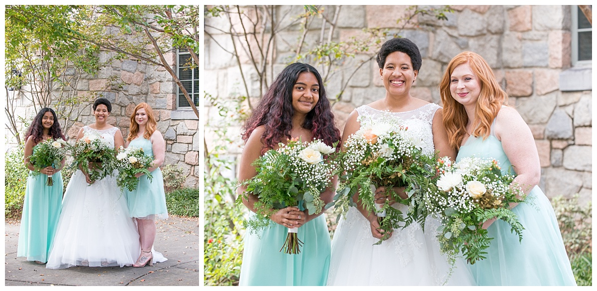 Bride and bridesmaids