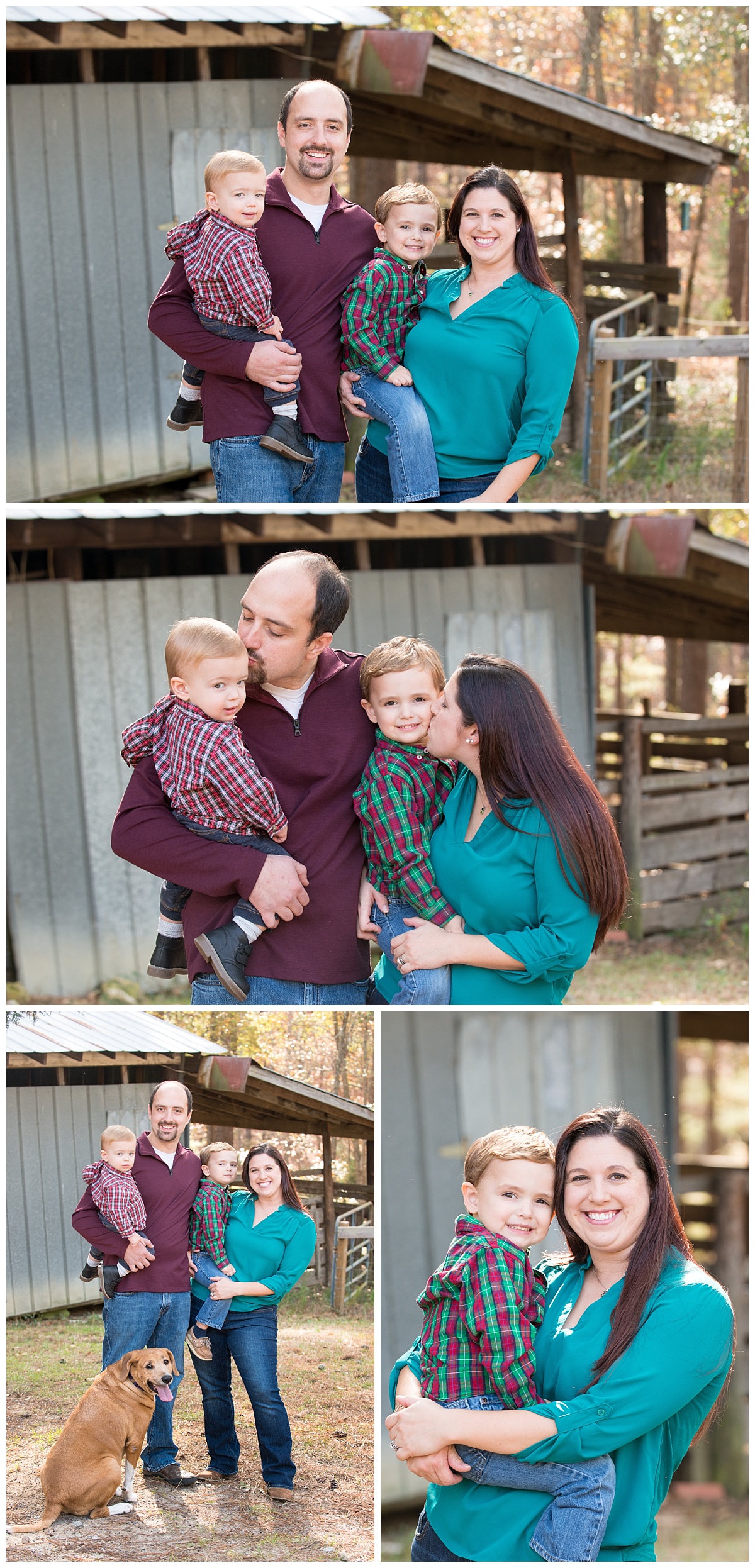 Blythewood family photos on farm